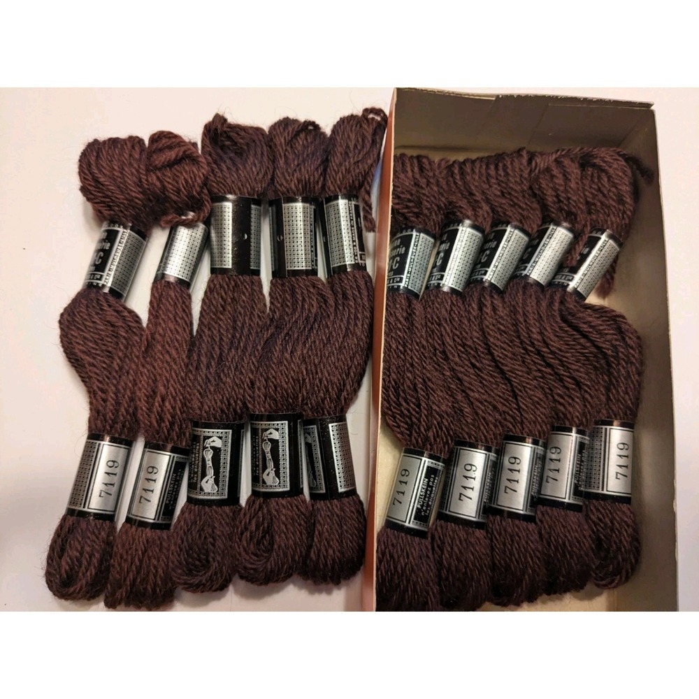 10 Skeins Laine Tapisserie DMC 100% Wool 8 Meters ea #7119very dark reddish-brow